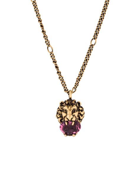 gucci lion no background|Necklace with lion head pendant .